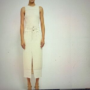 Jonathan Simkhai Cream Textured Sleeveless Top